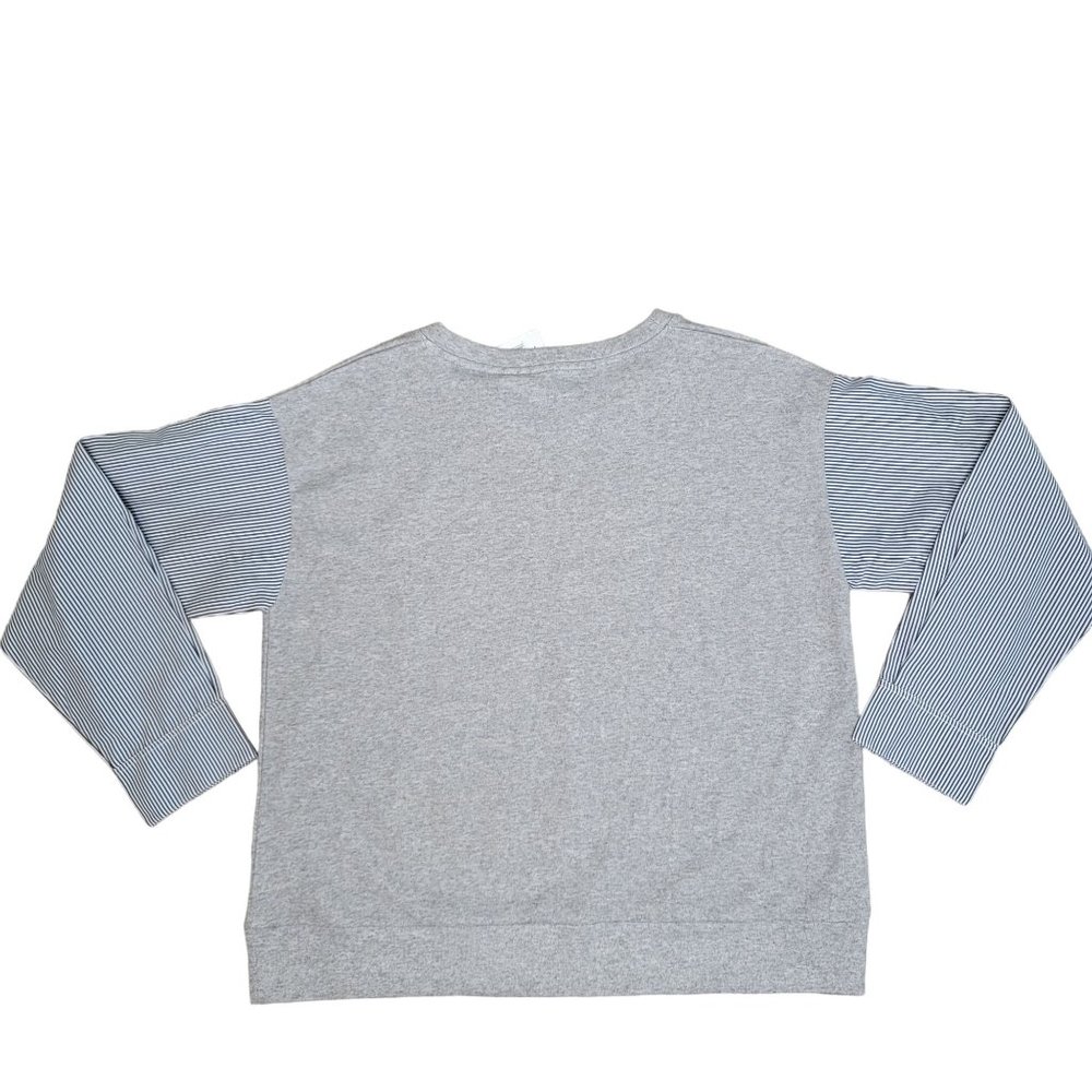 Vineyard Vines mixed media sweat shirt cape cod striped sleeve pull over size XL - Picture 3 of 6